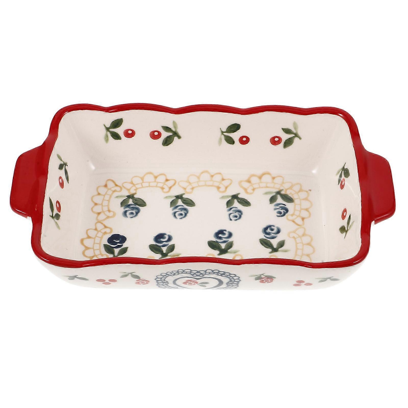 2Pcs Multi-Use Ceramic Baking Dish for Cooking Roasting Pan