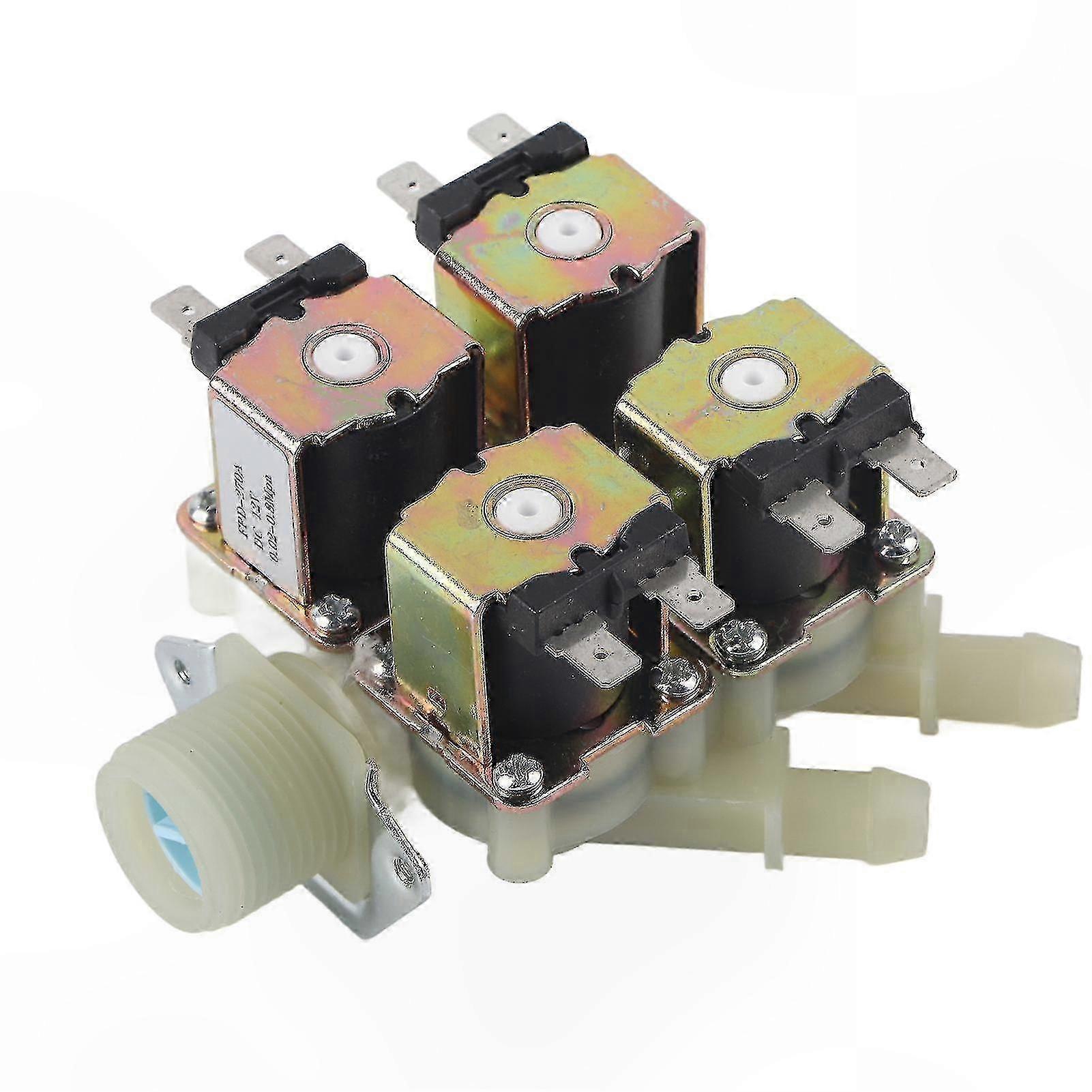 12V DC 4-Way Plastic Water Drain Valve with G3/4" Connection Normally Closed Electromagnetic Design
