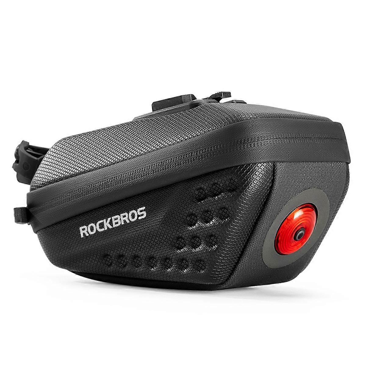 Waterproof Bicycle Saddle Bag with Integrated 5-Mode Taillight High Visibility Cycling Storage Bag