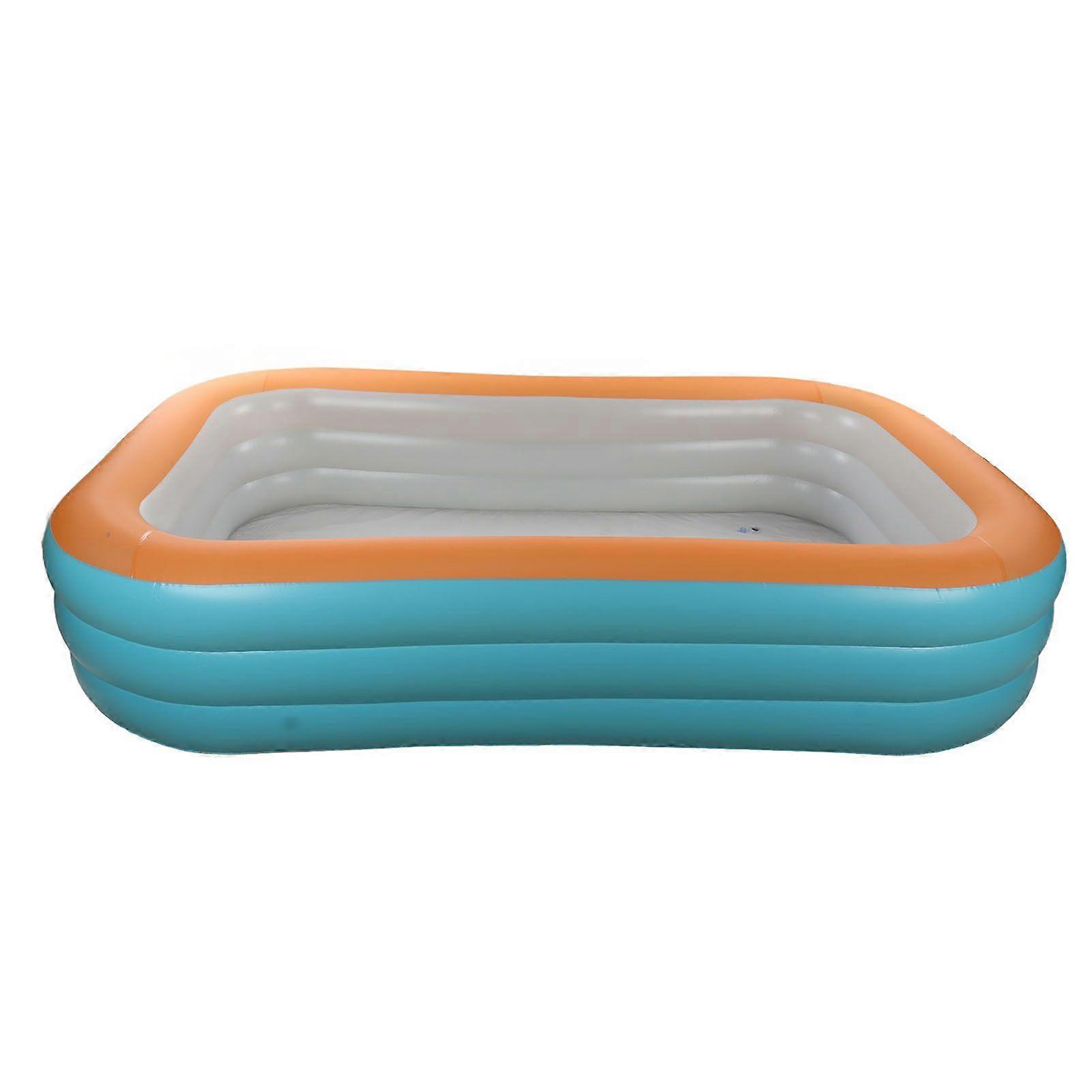 Children Foldable Inflatable Swimming Pool 3 Layer Kid Folding Inflatable Swim Pool for Outdoor Yard 2.6m/8.5ft