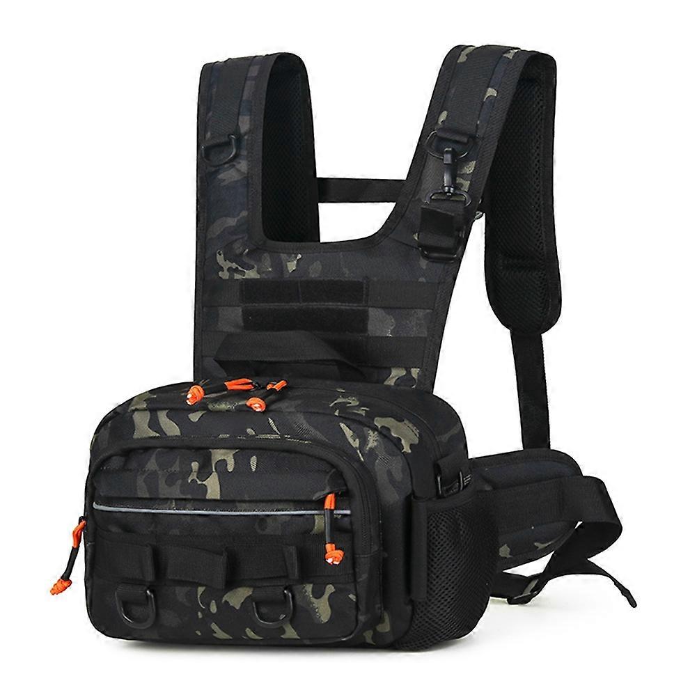 Fishing Backpack with Rod Holders, Lure Storage Chest Bag