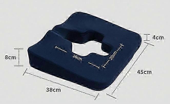 Premium Anti-decubitus Cushion - Bed Sore Relief With T-shaped Opening Triangular Slope Design Health Care Grey White Navy Blue