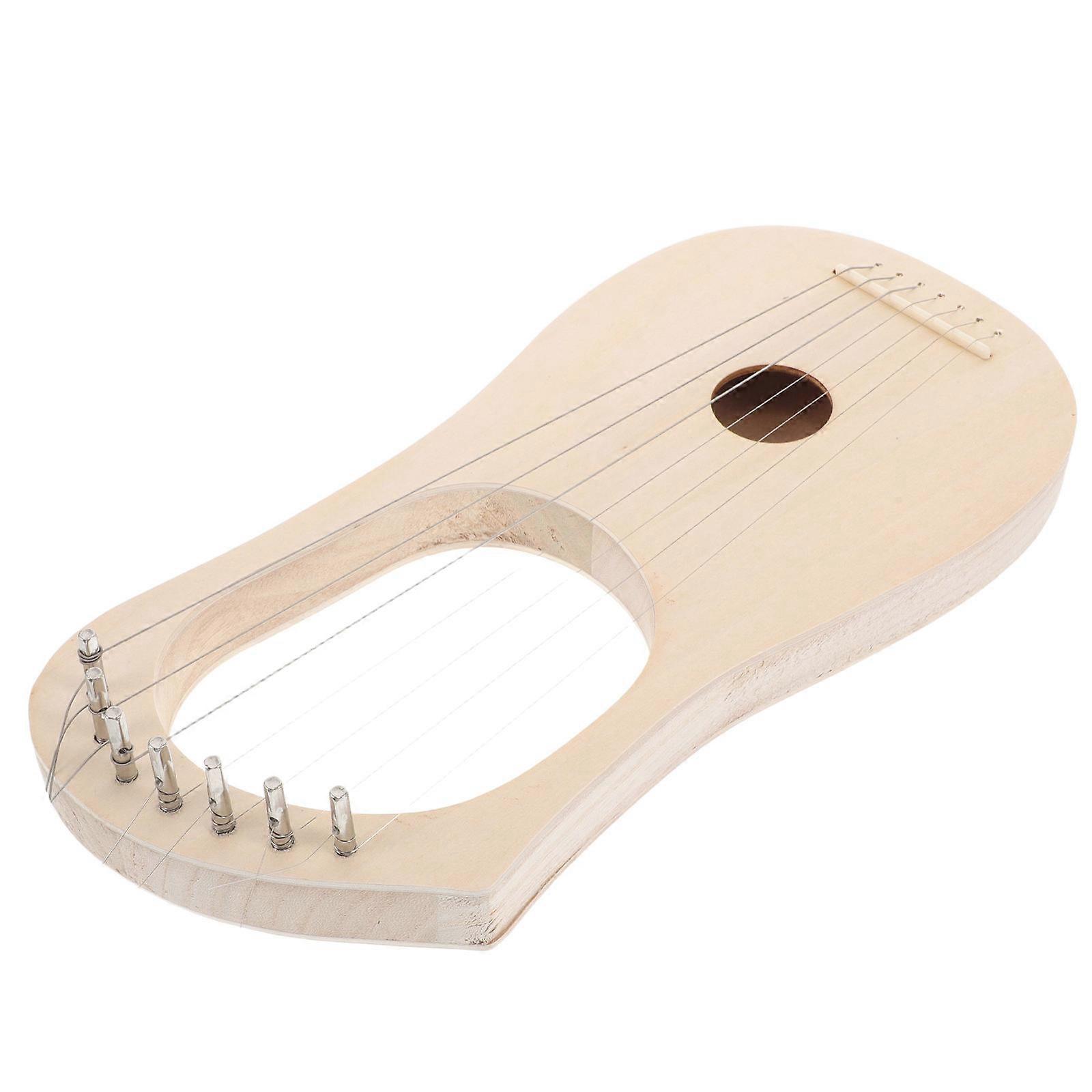 Wooden Lyre Harp 7 String DIY Kit for Beginners 2Sets Musical Instrument
