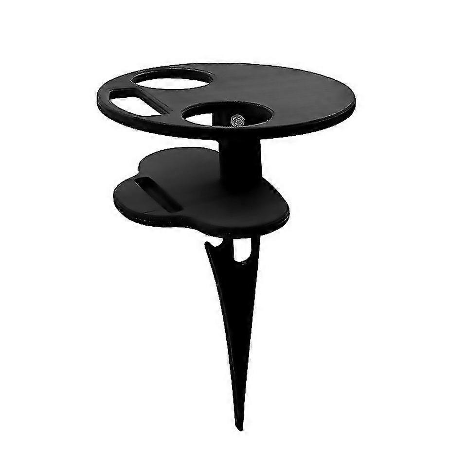For Outdoor Portable Folding Wine Table Outdoor Beach Table Colour Double Layer Black