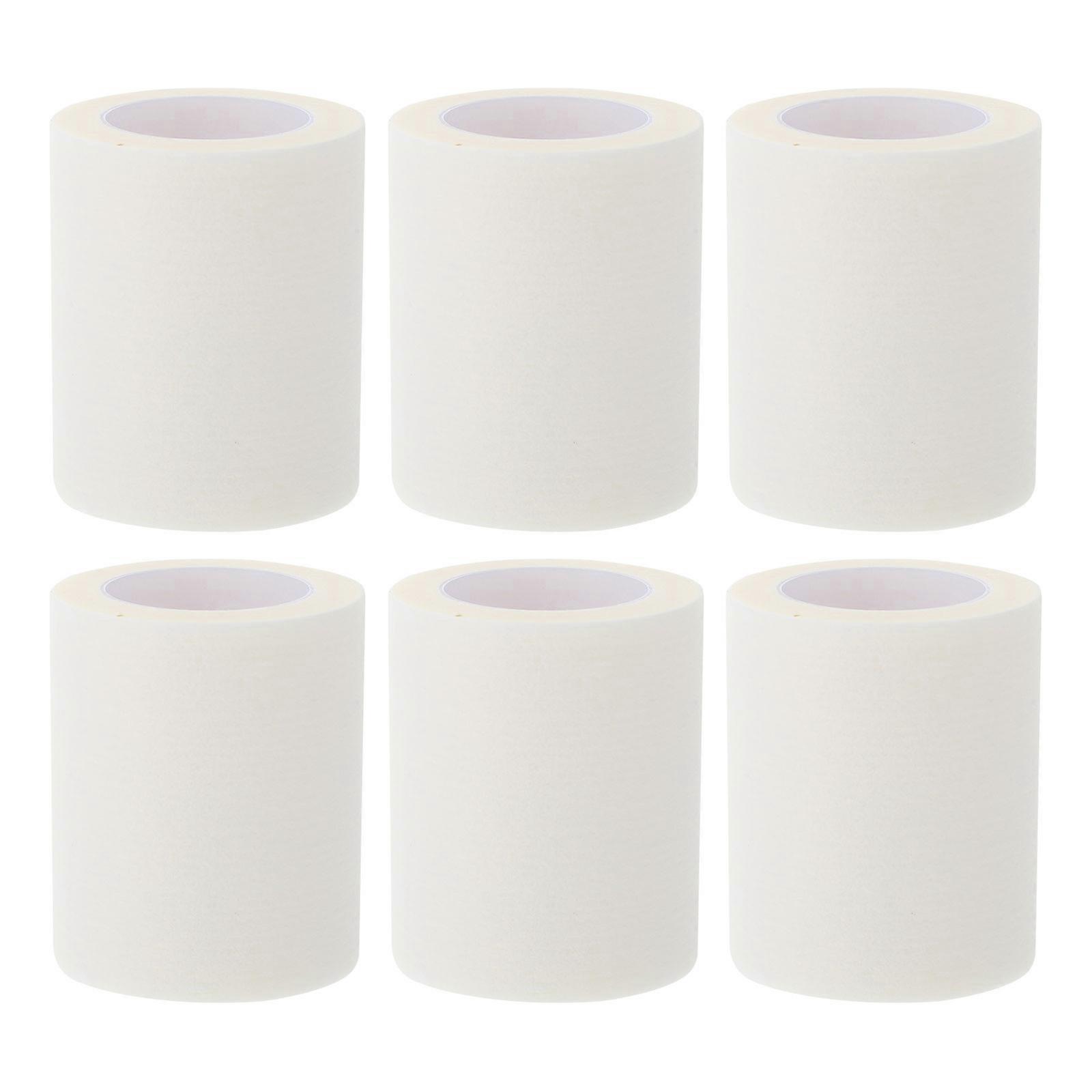 Dressing Retention Tape 6 Rolls Breathable Flexible Reliable White Color