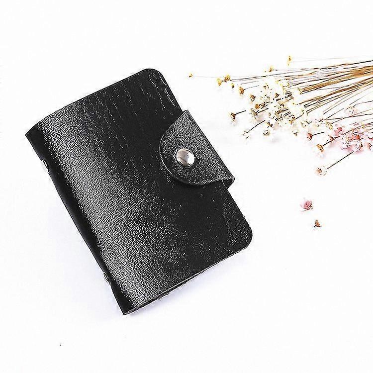 Leather Credit Card Holder with ID and Business Card Slots, Compact Wallet Box