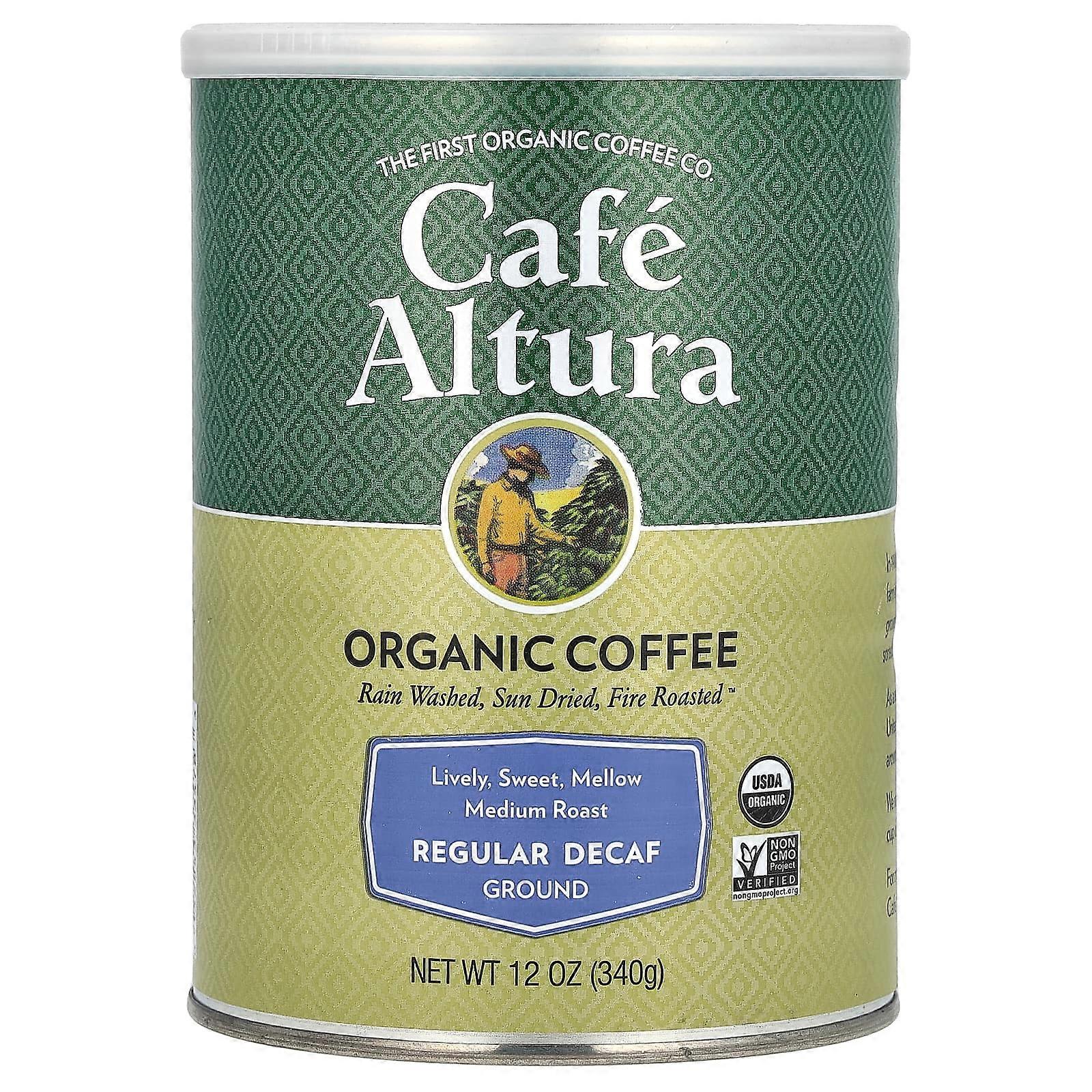 Organic Coffee, Regular Decaf, Ground, Medium Roast, 12 oz (340 g)
