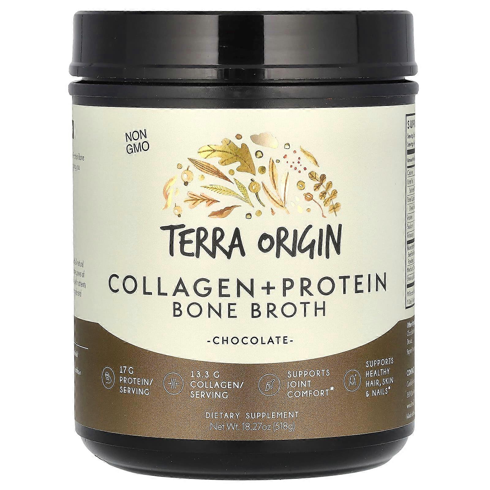 Collagen + Protein Bone Broth, Chocolate, 18.27 oz (518 g)