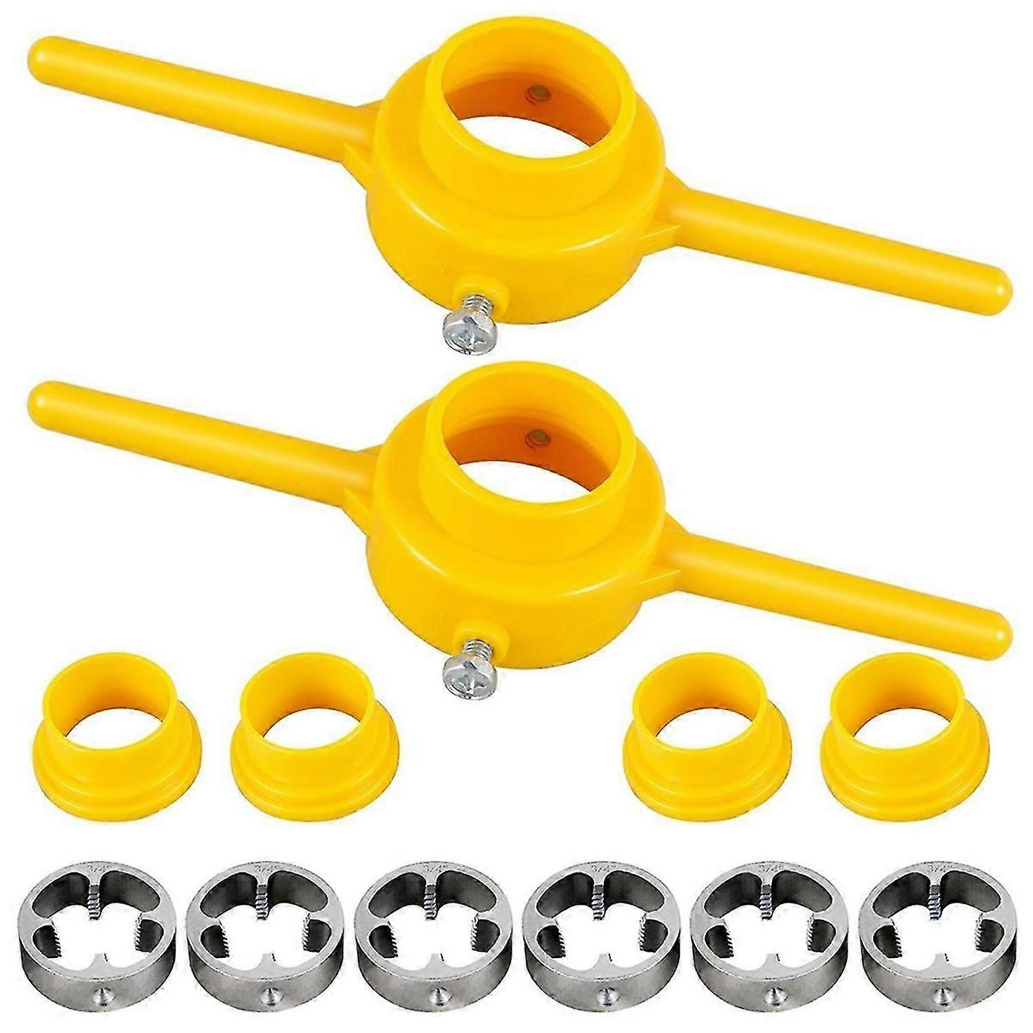 12Pcs PVC Thread Maker Tool, Pipe Threader Plumbing Tool Kit Reusable Round PVC Pipe Threader Set+1/