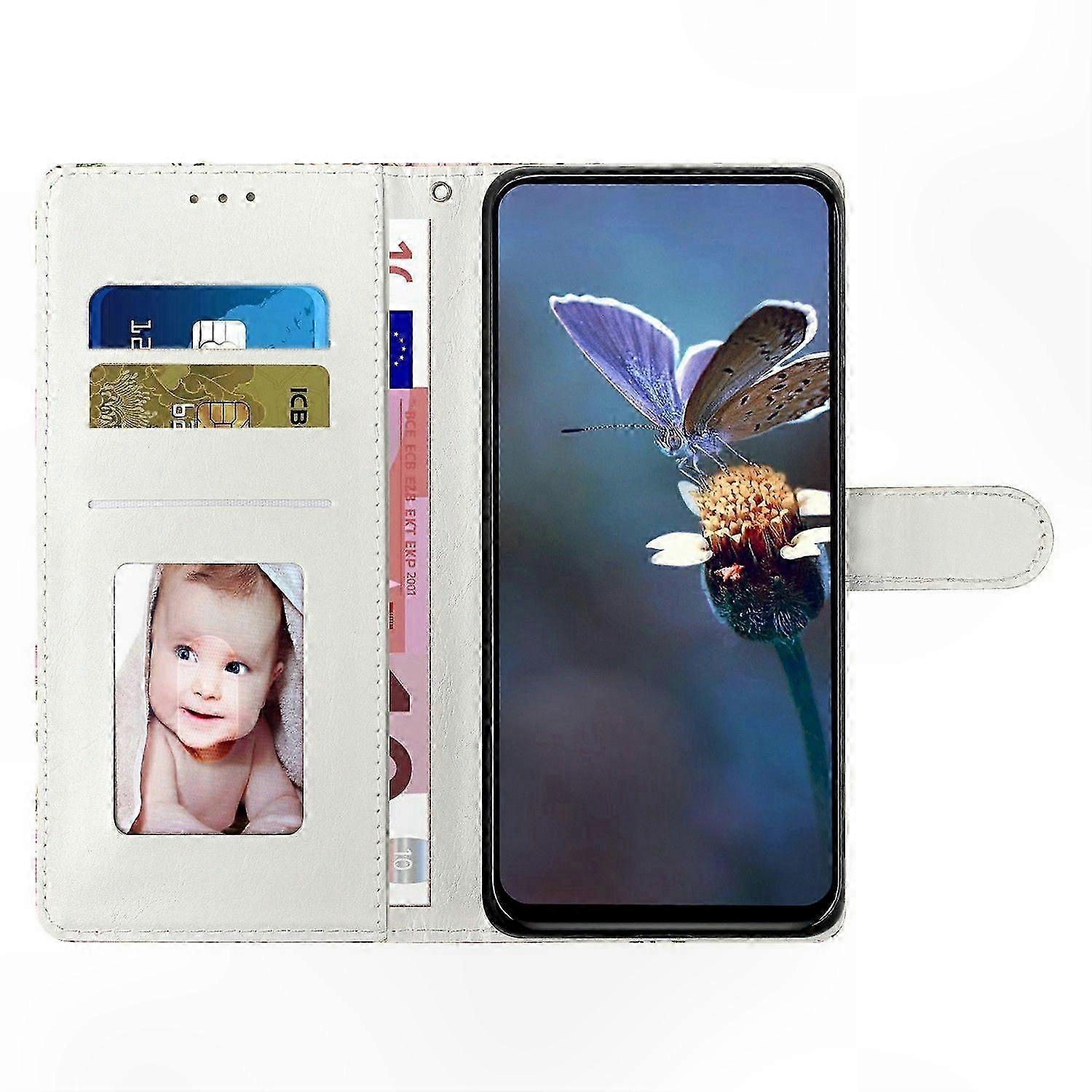 Leather Wallet Case with Strap, Flip Stand Cover, Pattern Printing for Air