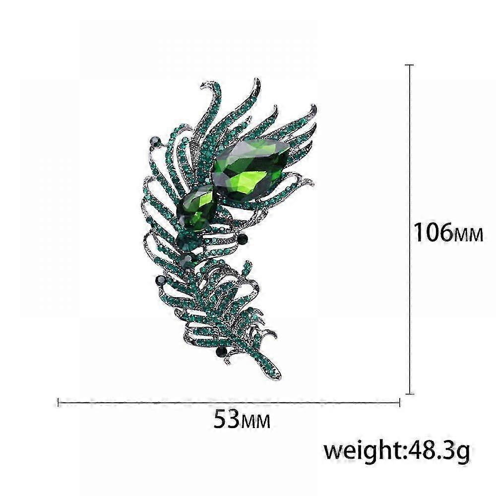 Eșarfă mare mare Eșarfă Pălării Decor Verde Pene Pin Broșă Ton Verde