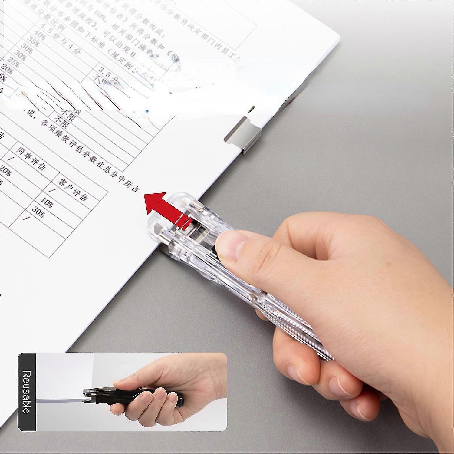 For Document Binding Stationery Hand Paper Clipper With Refills Metal Stapler Paper Clips