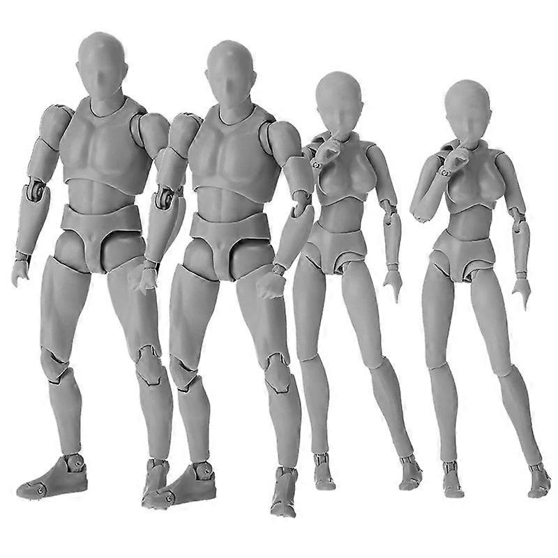 4 Sets Drawing Action Figures Body Artists PVC Figure Drawing Models