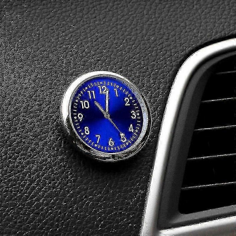 Mini Quartz Small Clock Luminous Analog Watch Car Stick On Clock 4*4cm With Double-sided Adhesive Car Decorative Ornament Clock