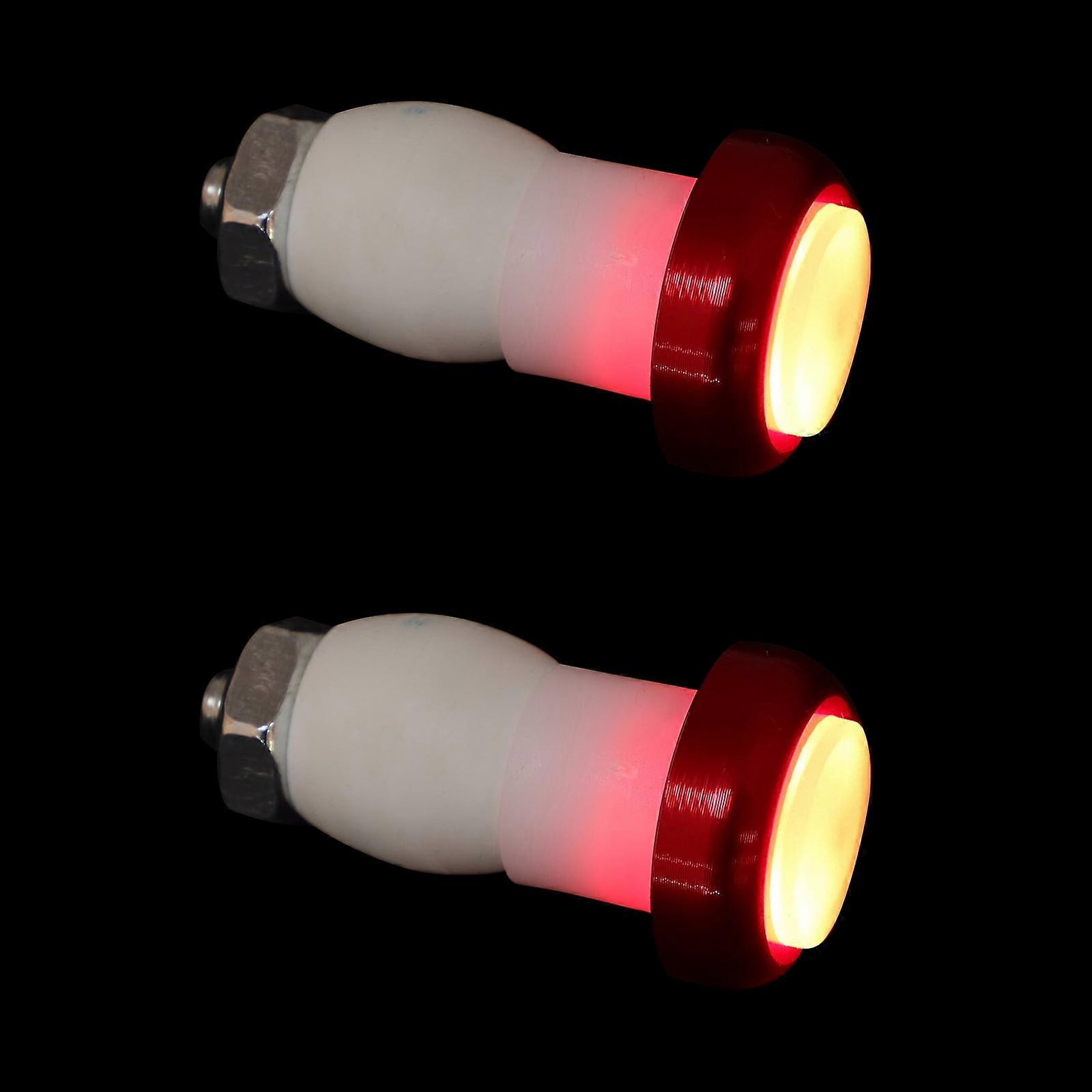 2pcs Practical Bike Handlebar LED Lamp Bike Handle End Plug Turning Light