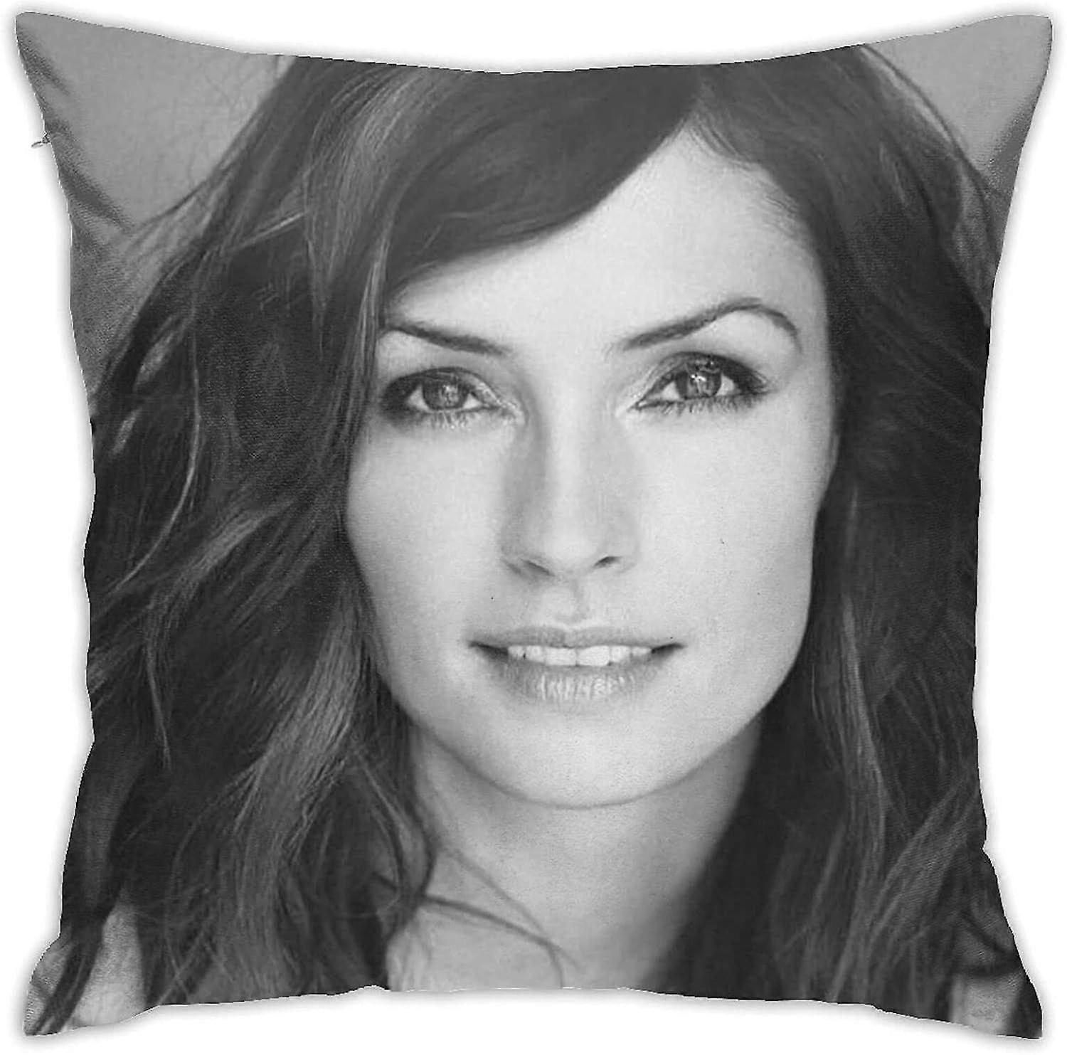 n329 Famke Janssen枕カバー枕カバーソフトクッションカバー装飾スロー枕ソファカースクエア枕カバーホームベッド装飾用(18x18in)-TB332