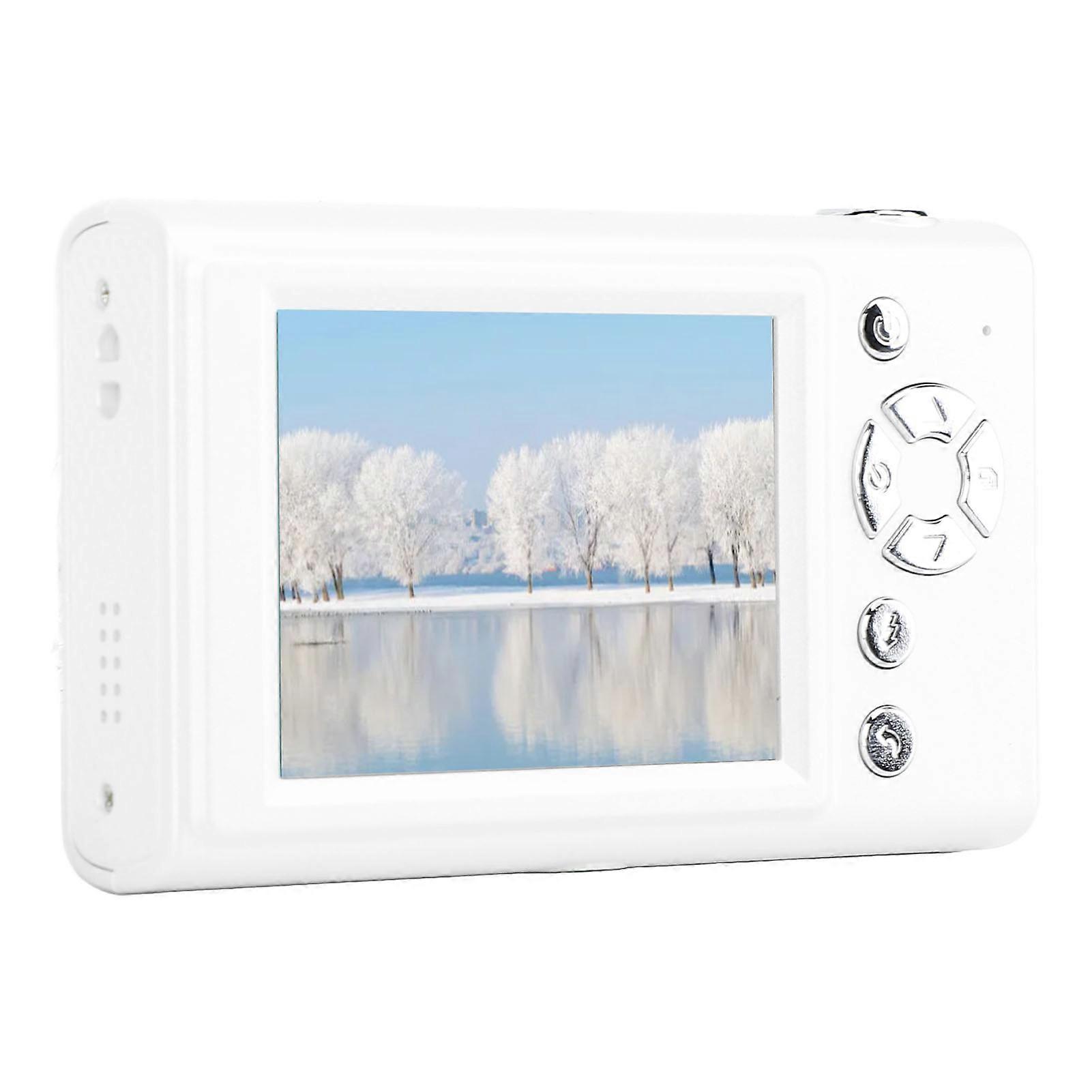 Digital Camera Kids 1080P HD 48MP 16X Zoom Portable Prevent Shake for Vlogging Travel H12 White 