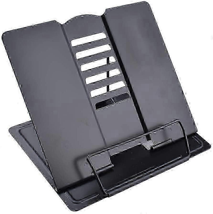 2025 Metal Book Stand Folding Reading Stand Anti-Slip Adjustable Desktop Bookend Cookbook Rest Book Holder (Black)
