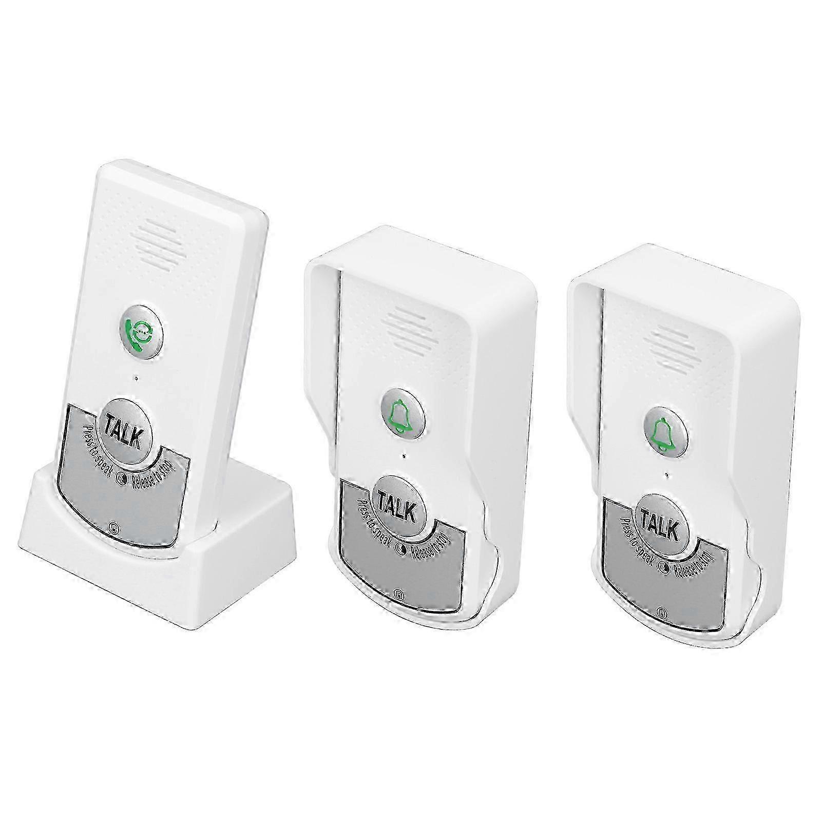 Wireless Voice Intercom Doorbell 410 To 490MHz IP54 Waterproof 1000m Distance Home Doorbell Intercom Kit White