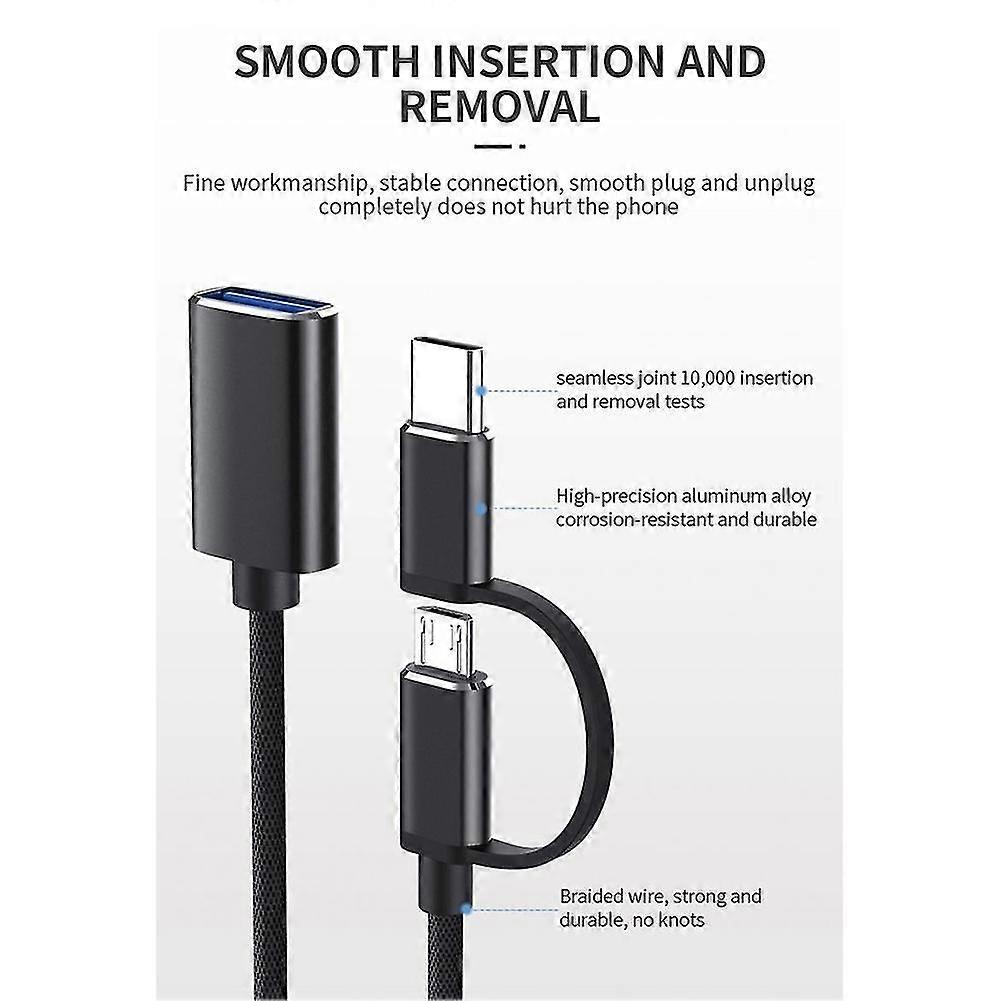 2 In 1 Usb 3.0 Otg Adapter Cable Type-c -usb To Usb 3.0 Interface Converter For Cellphone Charging-haoyi