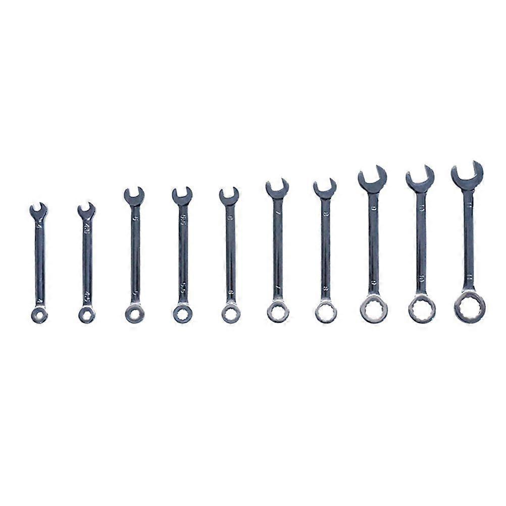 10PCS Metric/Imperial Mini Mirror Throw Open End wrenches Plum Blossom Wrench Set Pocket Wrench(Imperial - Random Colour Package)