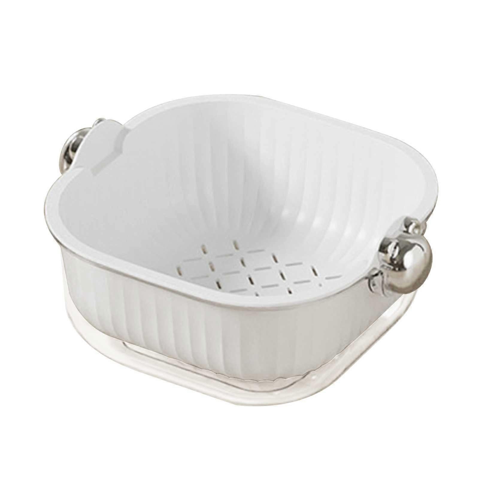 Double-layer Stackable Draining Basket for Fruits & Vegetables, Washing & Storage, Compatible with Kitchen Sinks