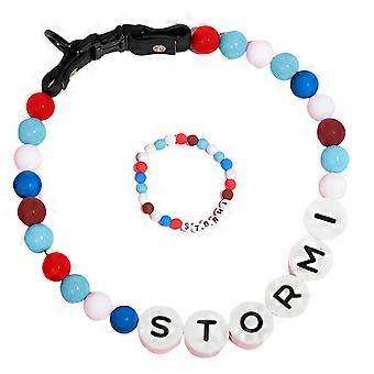 Fashion Crystal Embedded Acrylic Pet Collar Necklace Features Complete English Letter Collection Multicolor