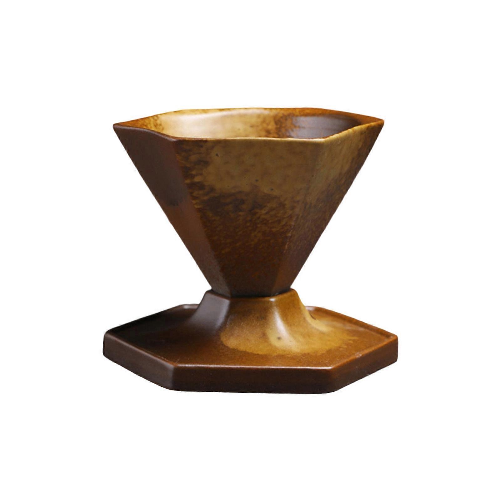 Multiple Functional Hexagonal Earthenware Cup Scandinavian Fashion Historic Charm Dishwasher Safe Drink Container For Coffee Tisane Parties Multicolor