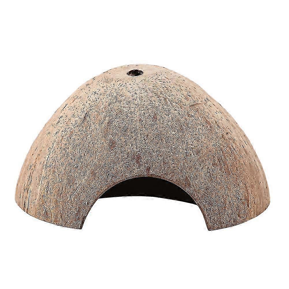 Reptile Hiding Cave Natural Coconut Shell Turtle Aquarium Hide House Decor