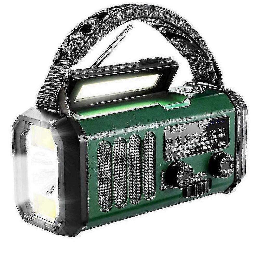 Solar and Hand Crank Emergency Radio with AM/FM, Weather Alert, Flashlight, and Reading Lamp
