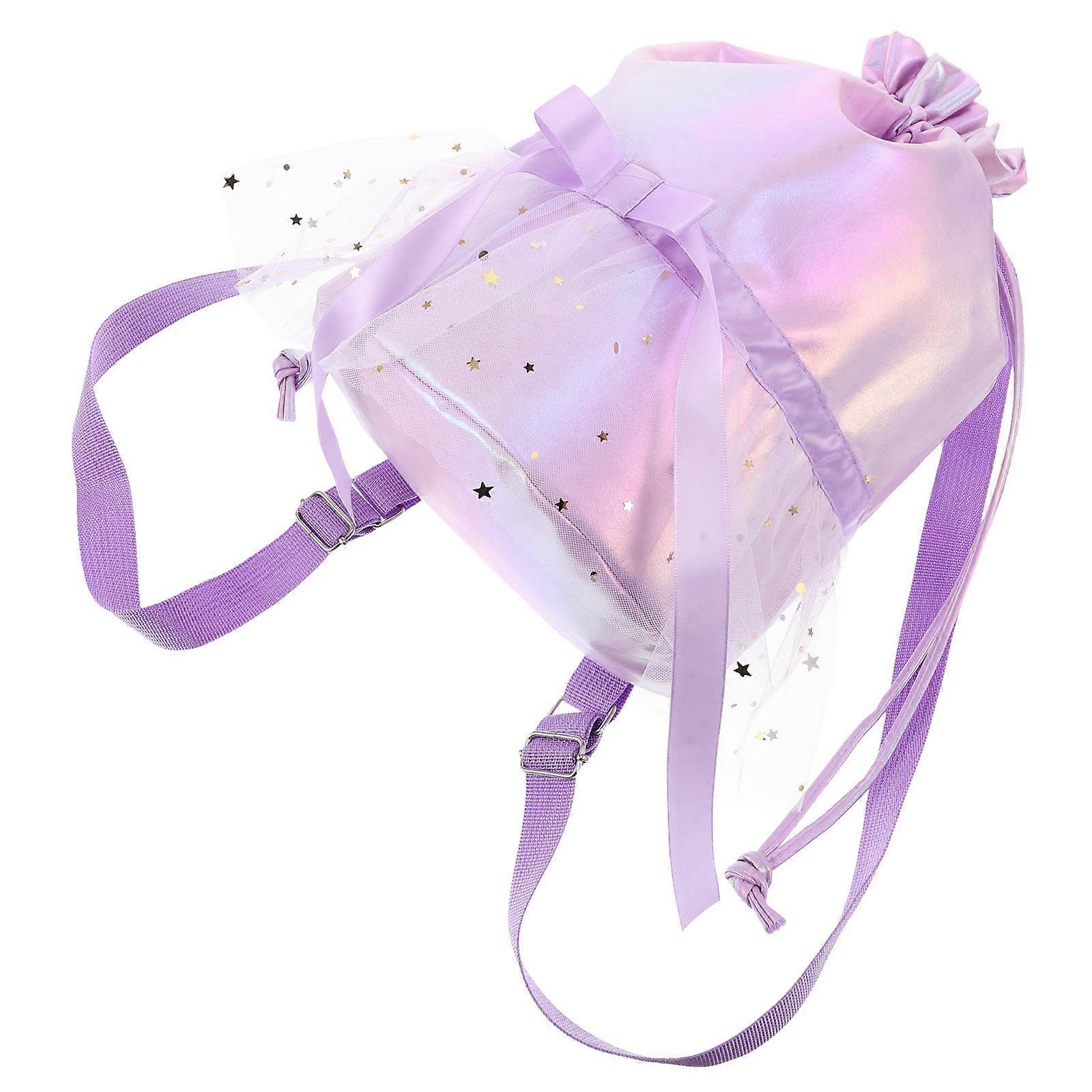 Kid Dance Bag Nylon Backpack for Storage with Lavender Color