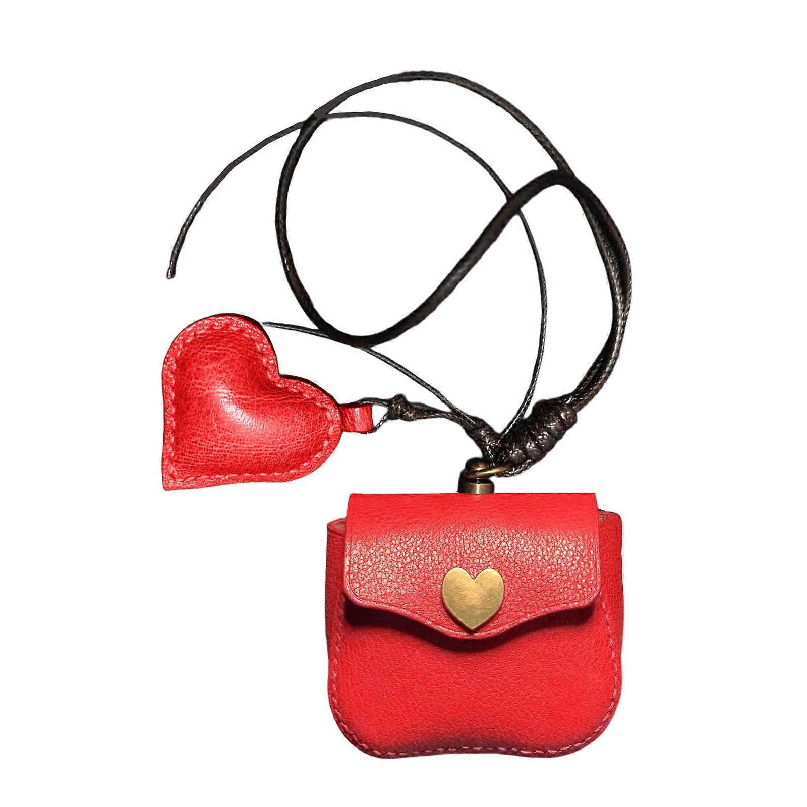 Elegant Coin Holder Keychain Stylish Coin Holder Leather Texture Perfect for a Unique Touch to Your Handbag Collection  Red