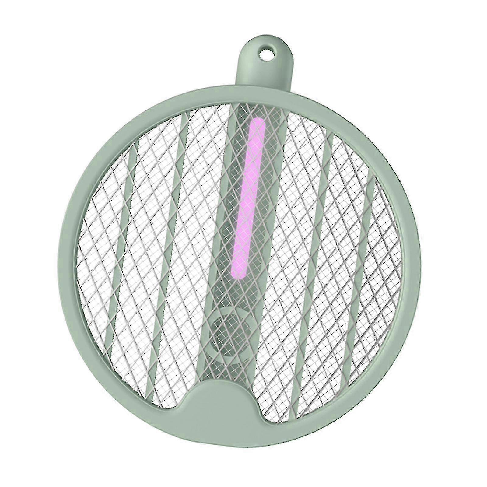 Rotating Folding 3000 Volt Electric Fly Swatter Green