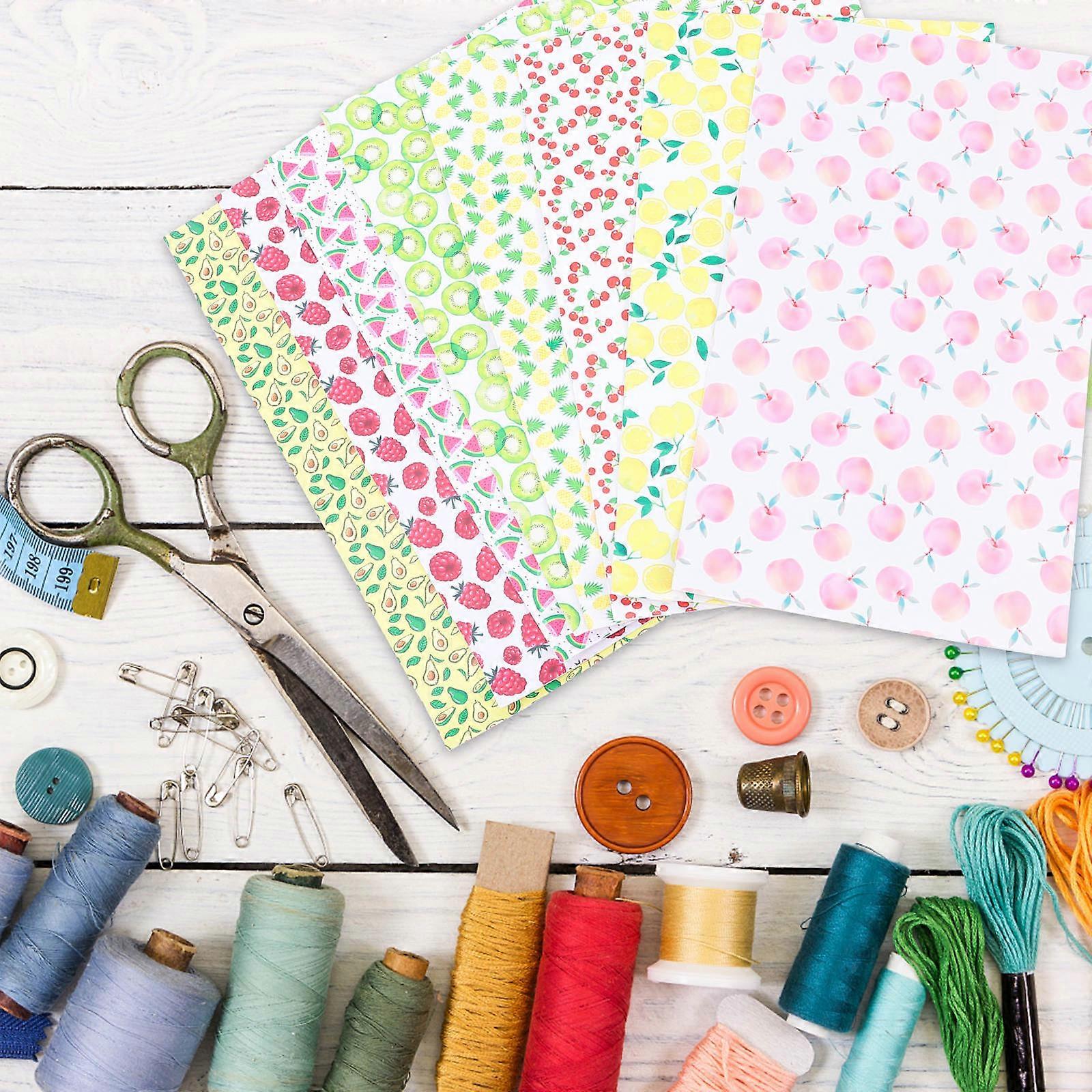 DIY Fabric Sheet with PU for Crafts 9Pcs Assorted Color