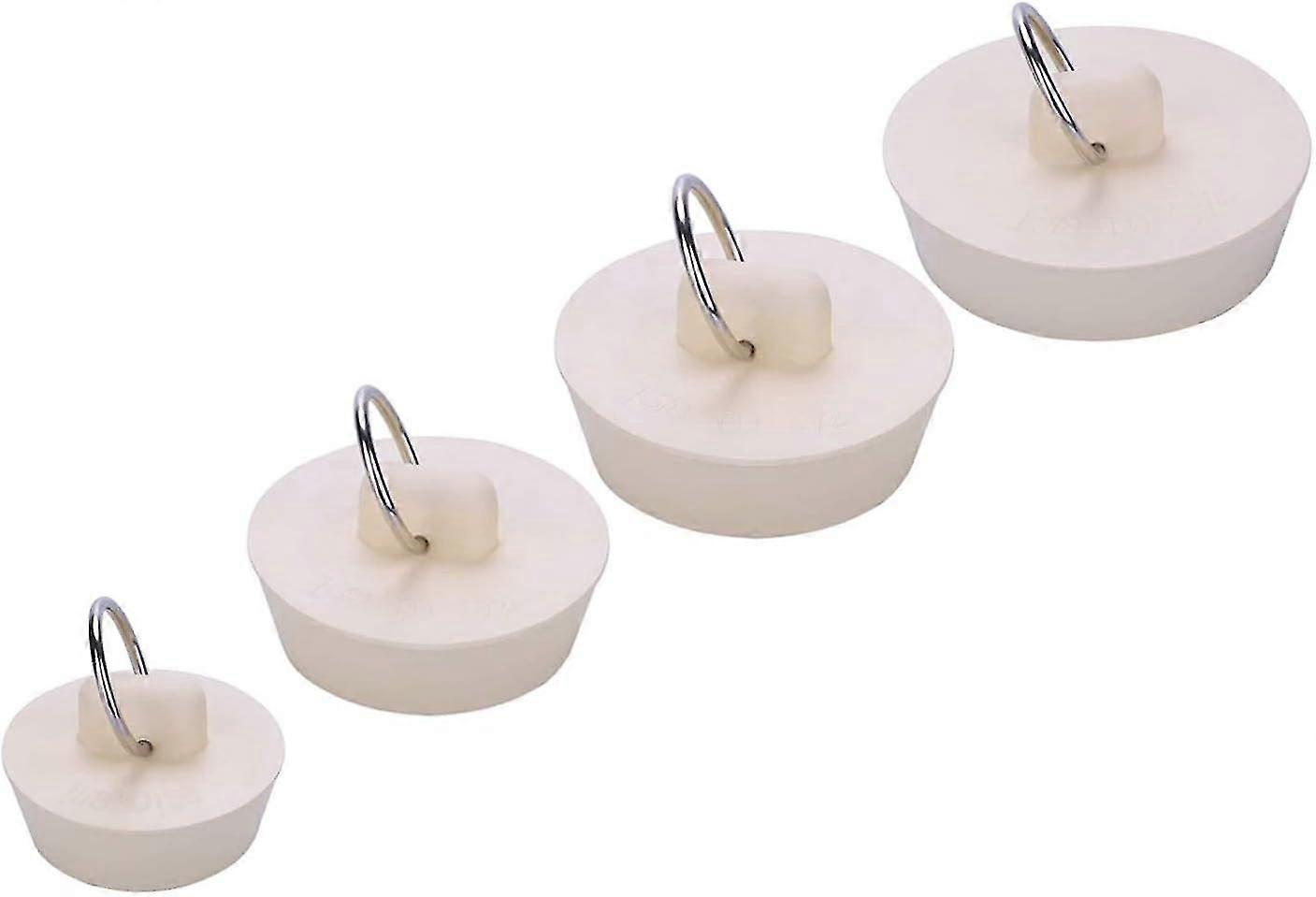 Bath Tub Drain Stoppers - 4 Pieces, Rubber