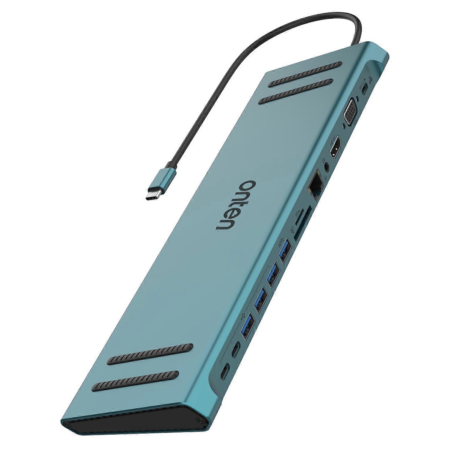 ONTEN 9199A 13 in 1 Multiport Hub Docking Station Gigabit Ethernet 4K HD USBC PD3.0 Adapter