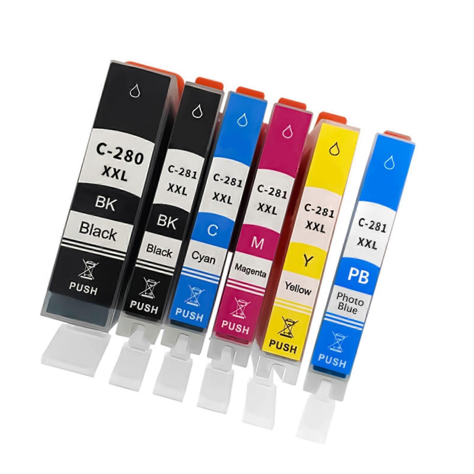 6 Color ABS Ink Cartridge Set For PGI280 CLI281 XXL Printers HassleFree Installation And Long Performances Multicolor