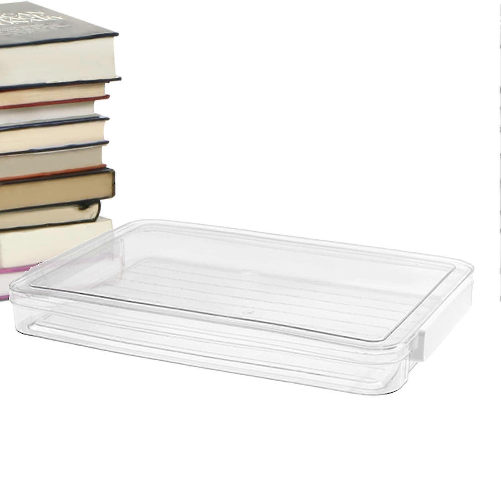A4 Paper Container - Clear Stackable Document Storage Bin for Stationery, Photo Albums, Notebooks, and Certificates