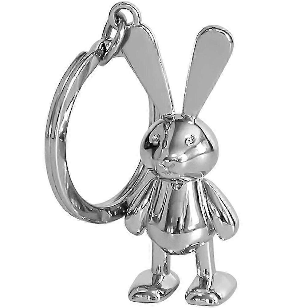 Bunny Keychain Decorative Rabbit Keychain Metal Rabbit Key Ring Pendant Cartoon Hanging Rabbit Craft p
