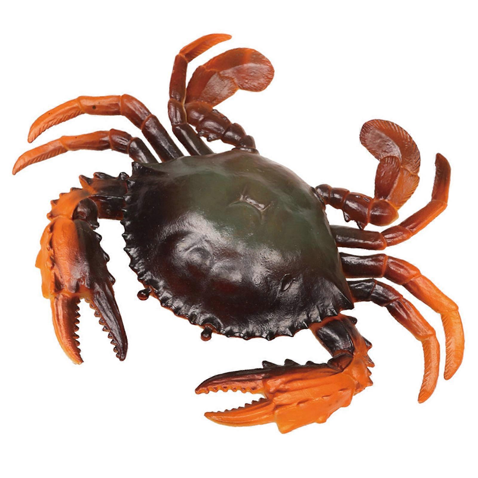 Multiple Color Animal Plastic Crabs Model Desktop Home Ornament Realistic Artificial Hand Paint Adult Collection Craft  Reddish black