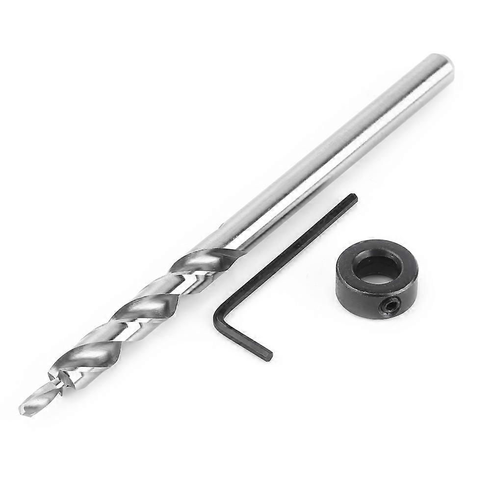 3/8" inch Lip And Spur Point Drill Bit Round Shank with Adjustable Depth Stop for Woodworking
