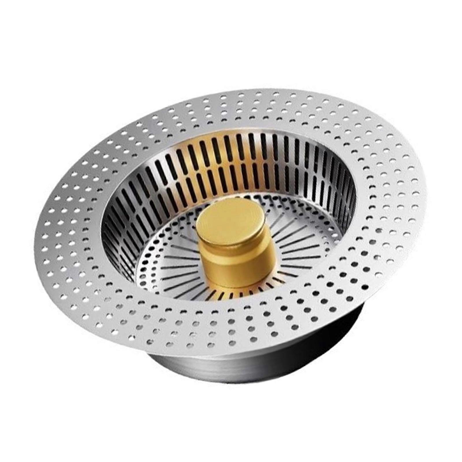 Gull kjøkkenvaskstoppere Solide avløpsdeksler i rustfritt stål Plugger Filter for effektiv avskjæring av rusk Bruk gull