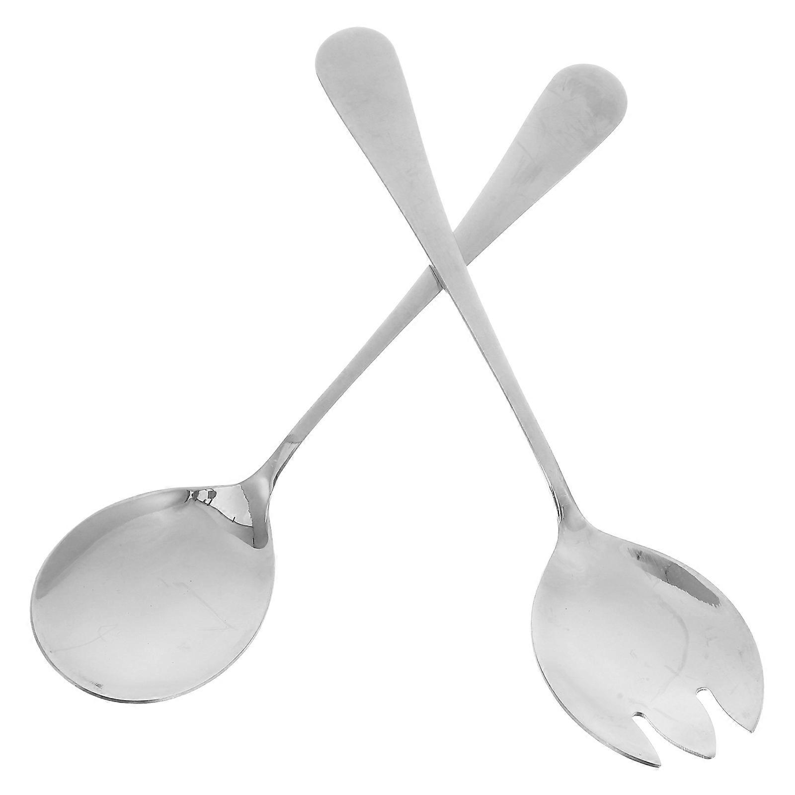Stainless Steel Salad Utensils Set Serving Spoon and Fork 1Set
