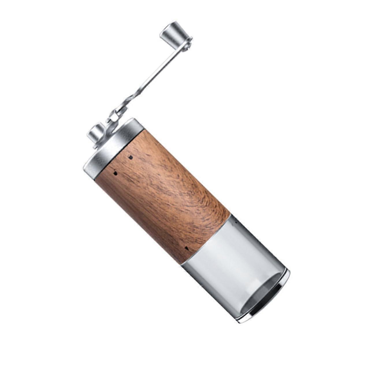 Manual Coffee Grinder with Consistent Grinding, Foldable Handle, Wooden Grip for Travel and Camping