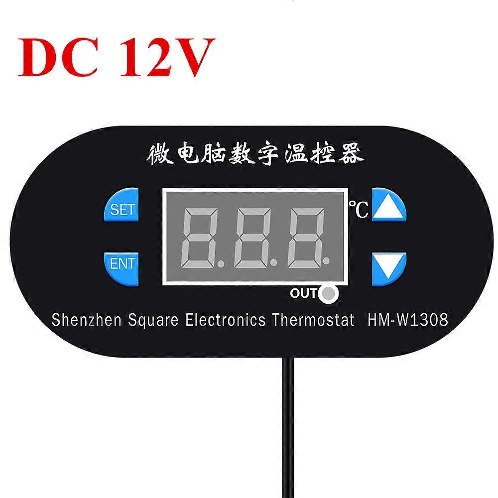 W1308 Digital Temperature Controller 12V 220V Microcomputer Thermostat Heat Cool Temp Control Electronics Thermostat with Sensor