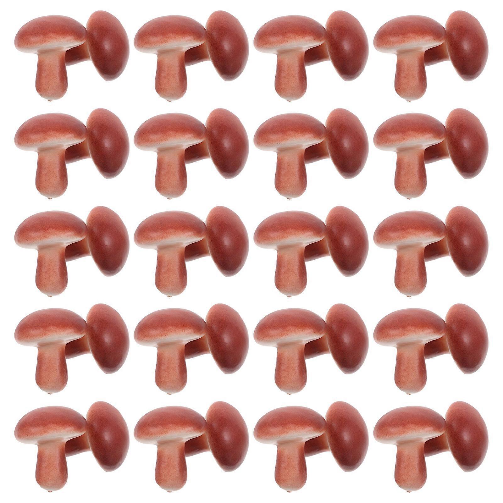 Simulation Miniature Mushroom Foam Mushroom for Decoration 50Pcs Dark Red Assortment