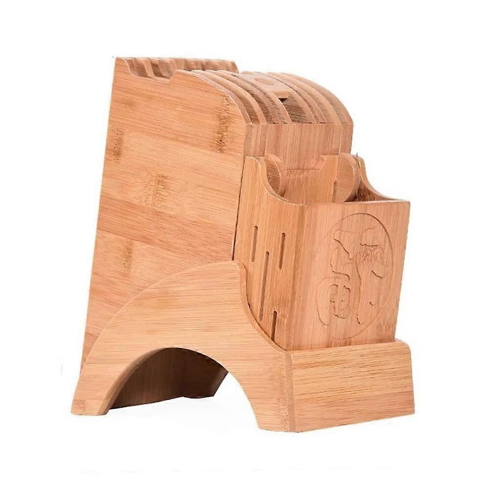 Bamboo Knife Block with Universal Slots, EcoFriendly Knife Holder for Kitchen Counter Storage