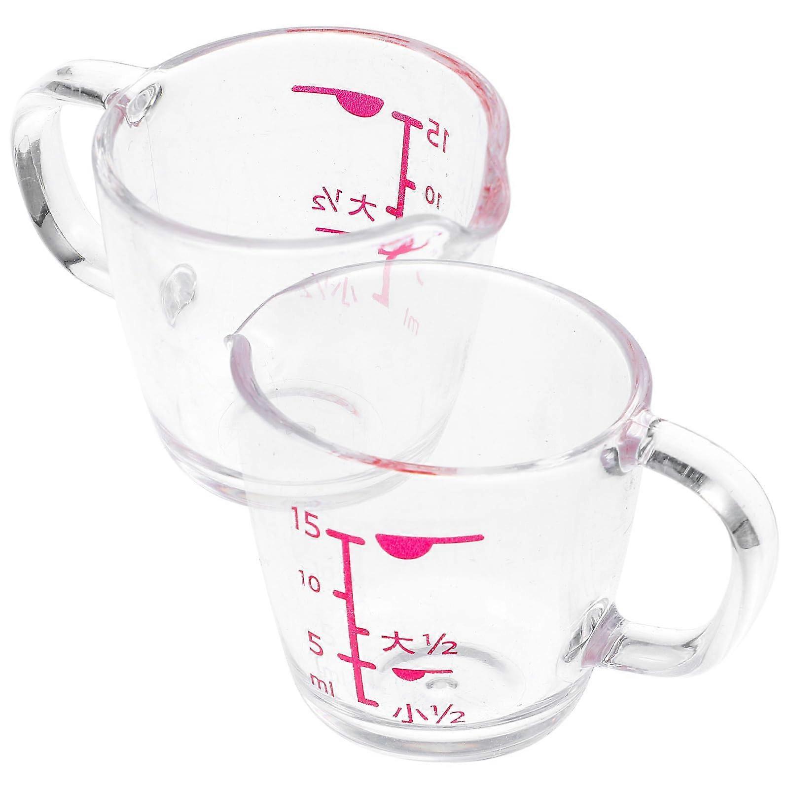 2pcs Heat Resistant Measuring Cups with Handle for Milk Coffee Baking and Cooking