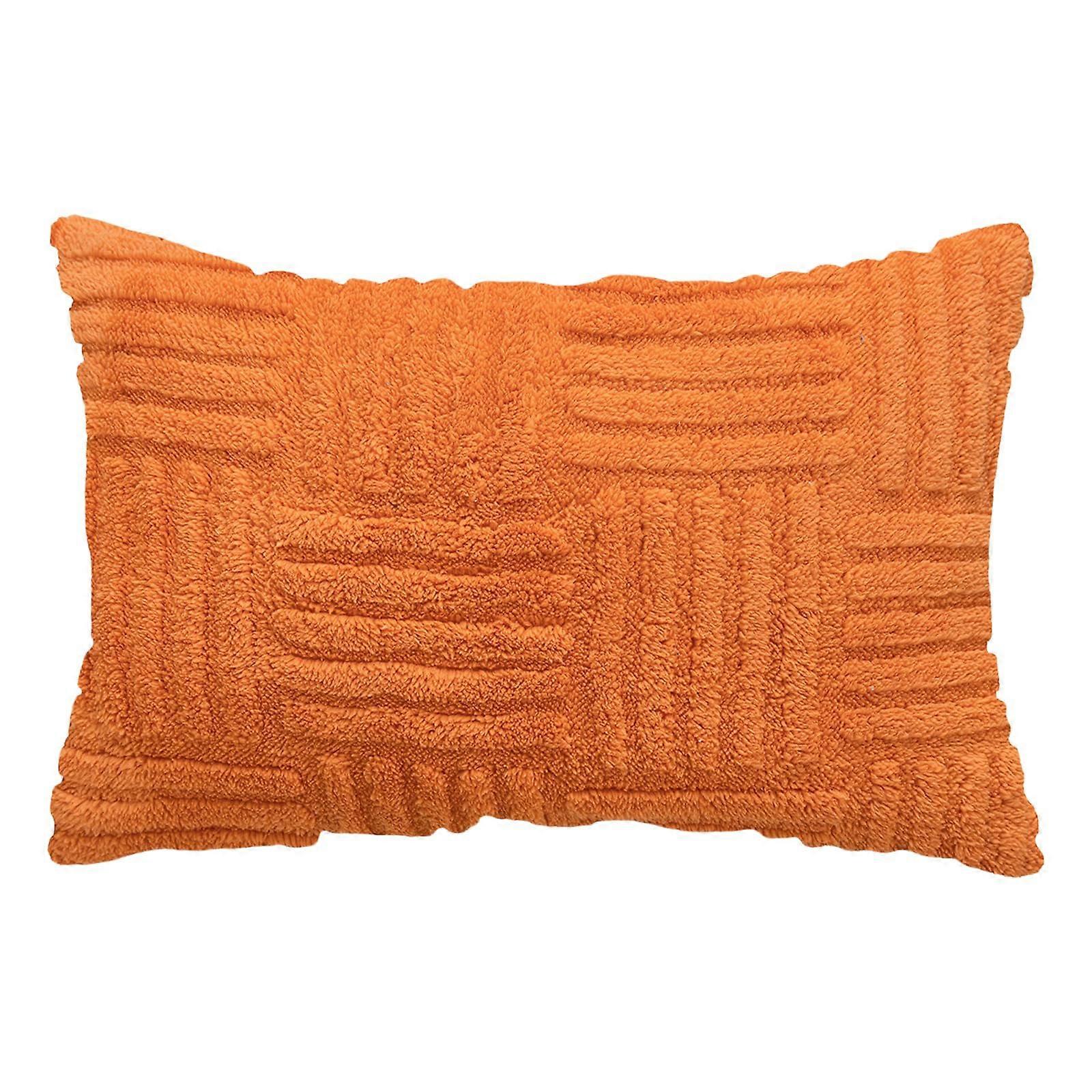 Corduroy Cushion Cover Soft Plush Striped Rectangle Pillowcase with Hidden Zipper for Sofa and Bed