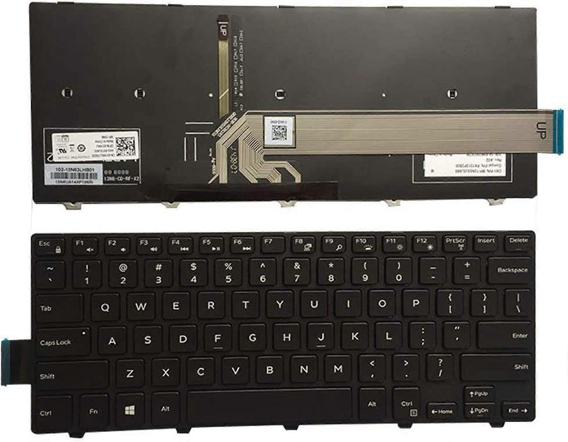 New US Black Backlit English Keyboard Replacement for compatible with Dell Latitude 3450 3460 P63G P63G001 3470 3480 3488 Light Backlight